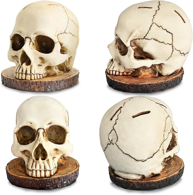 Life Size Skull Knife Holder Resin Skull Shaped Knife Block for Kitchen Indoor Desk Decorations