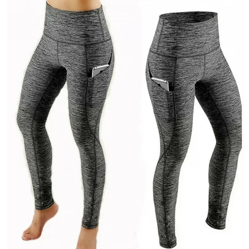 High-Waist Performance Leggings with Pockets – Quick-Dry Sport Trousers for Women