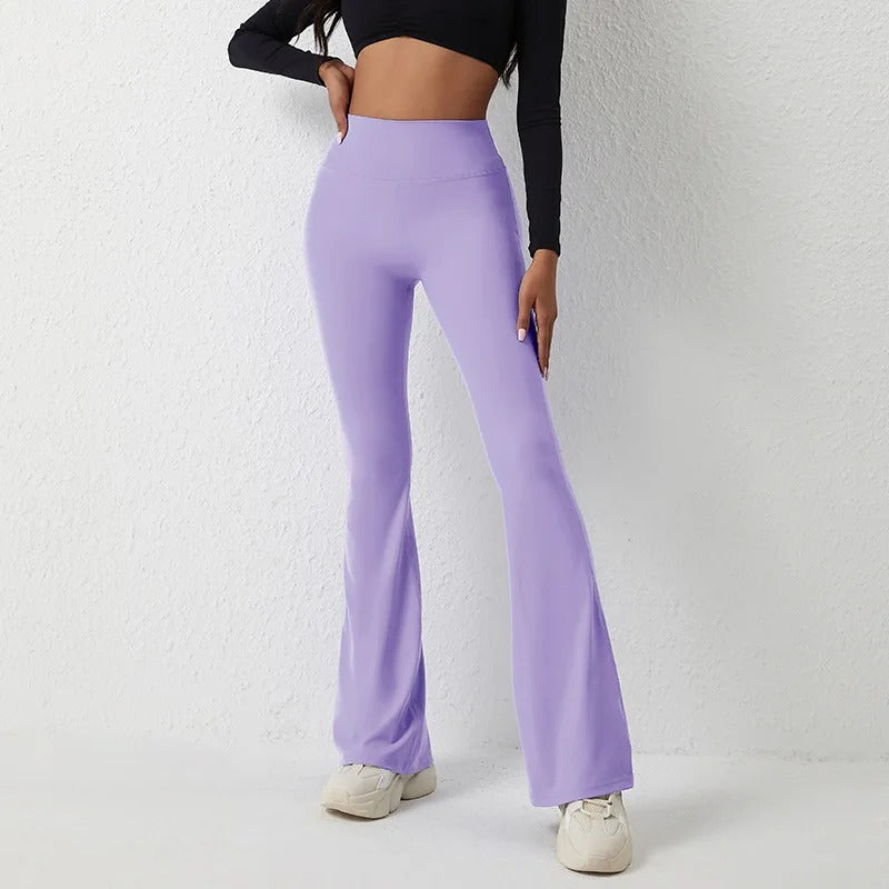 SculptFlare High Waist Yoga Bell-Bottoms – Women's Stretch Fitness Leggings for Gym and Casual Sport