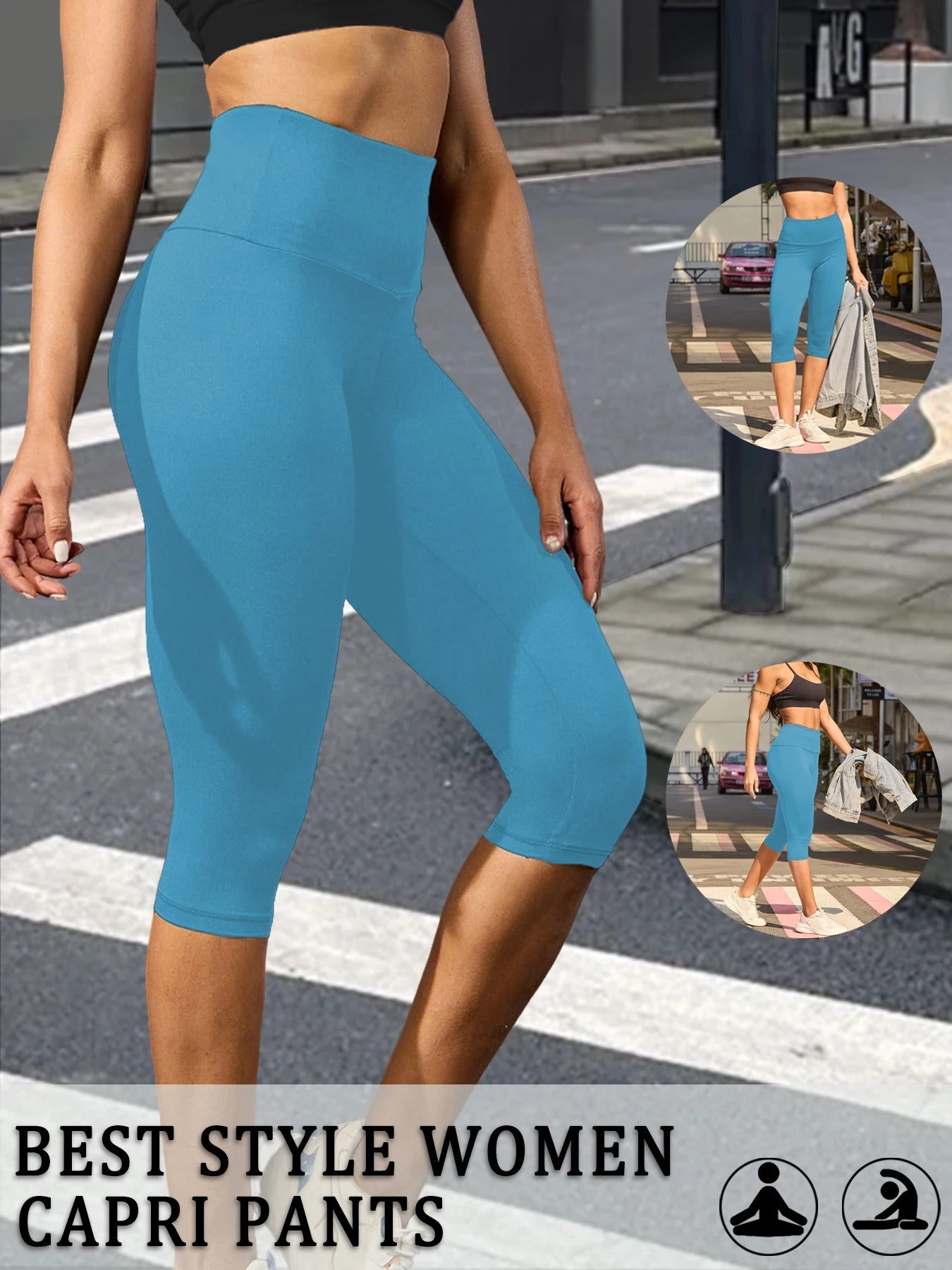 High-Waisted Capri Sculpt Leggings – Ultra Soft Push-Up Fit for Women
