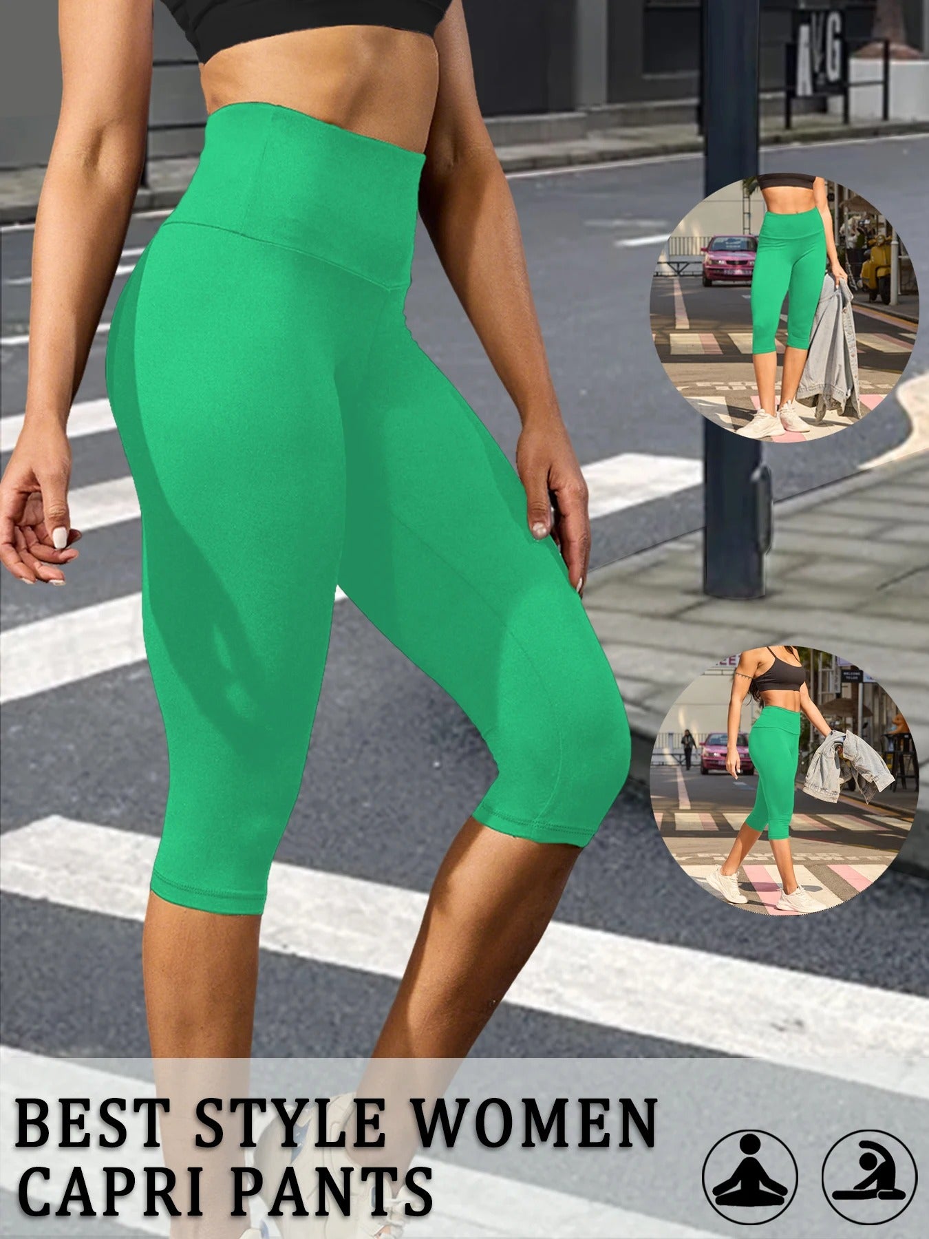 High-Waisted Capri Sculpt Leggings – Ultra Soft Push-Up Fit for Women