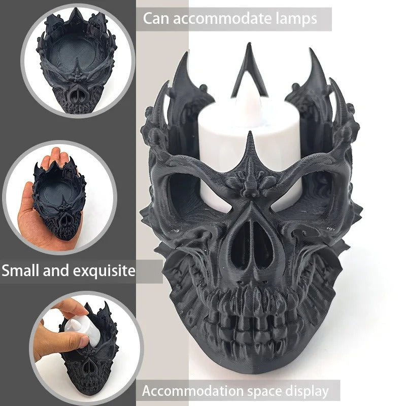 Creative Skull Candle Holder – Gothic Tea Light Stand & Aromatherapy Decor for Festival Vibes