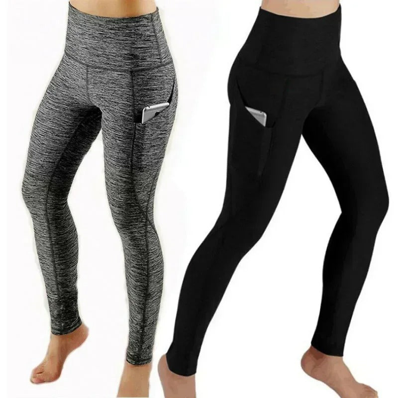High-Waist Performance Leggings with Pockets – Quick-Dry Sport Trousers for Women