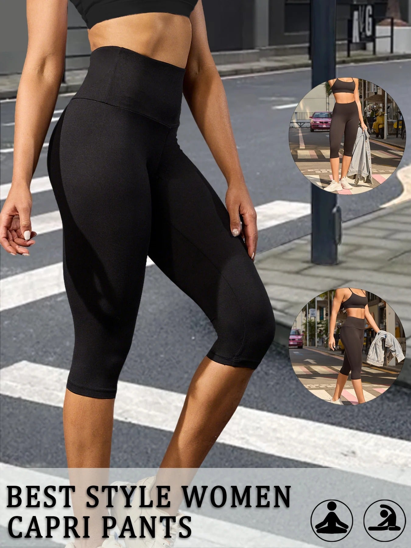 High-Waisted Capri Sculpt Leggings – Ultra Soft Push-Up Fit for Women