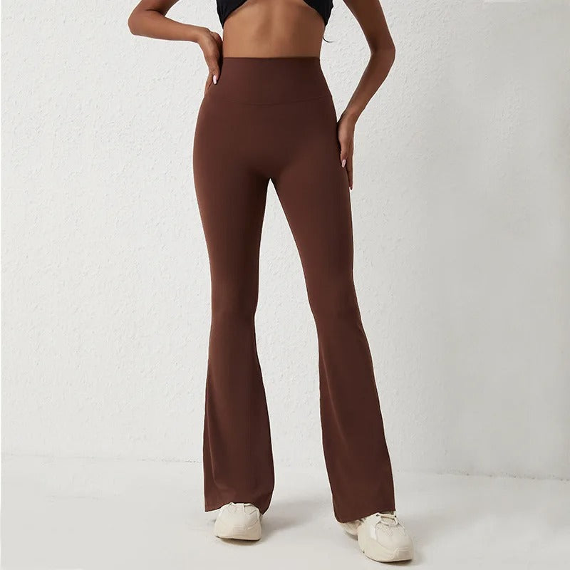 SculptFlare High Waist Yoga Bell-Bottoms – Women's Stretch Fitness Leggings for Gym and Casual Sport