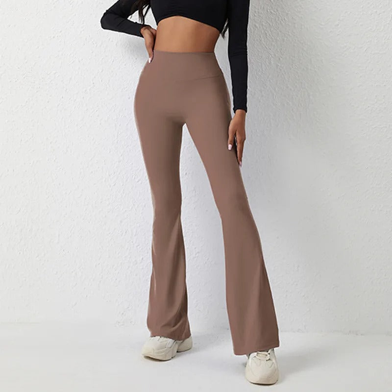 SculptFlare High Waist Yoga Bell-Bottoms – Women's Stretch Fitness Leggings for Gym and Casual Sport