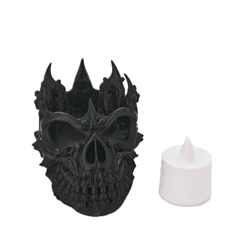 Creative Skull Candle Holder – Gothic Tea Light Stand & Aromatherapy Decor for Festival Vibes