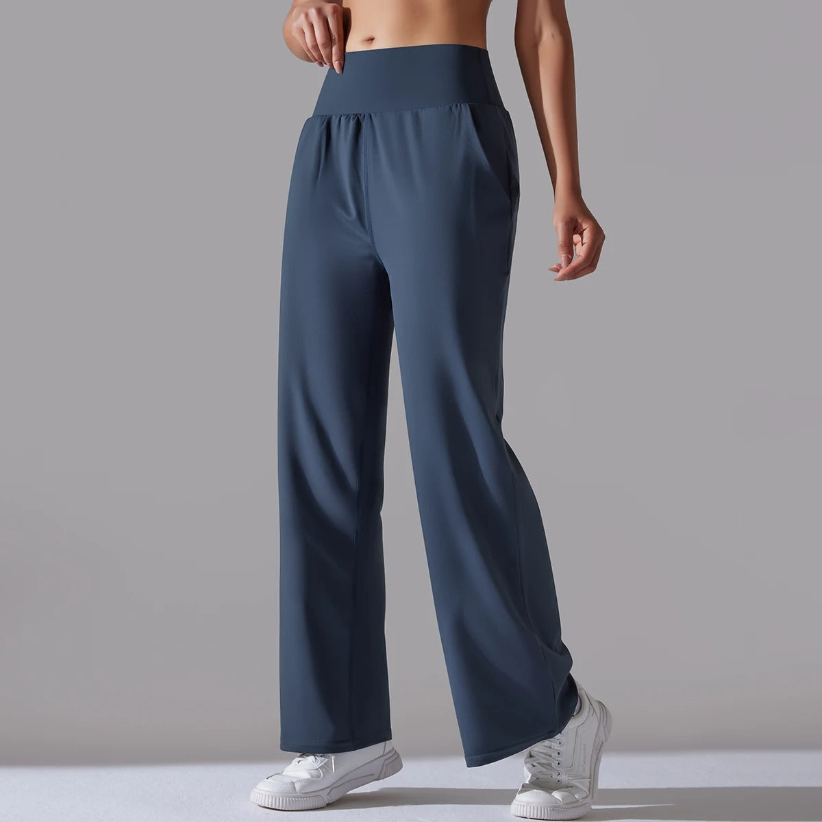 Elegant High-Waist Wide Leg Trousers for Women – Office Chic Loose Fit Pants