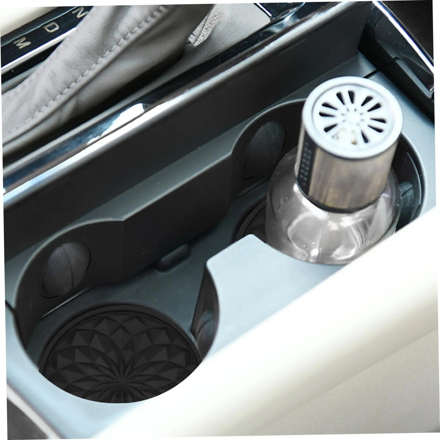 Black Luxury Silicone Coaster Set – 6 PCS Round Drink Mats for Coffee, Beer, Mugs & Car Use