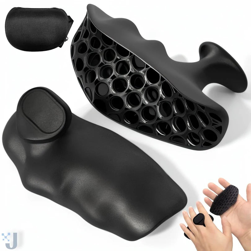 Black Anti-Slip Workout Grips - Ergonomic Rubber Hand Protector Gloves for Weight Lifting, Pull-Ups, Gym Training and Exercise, for Men and Women