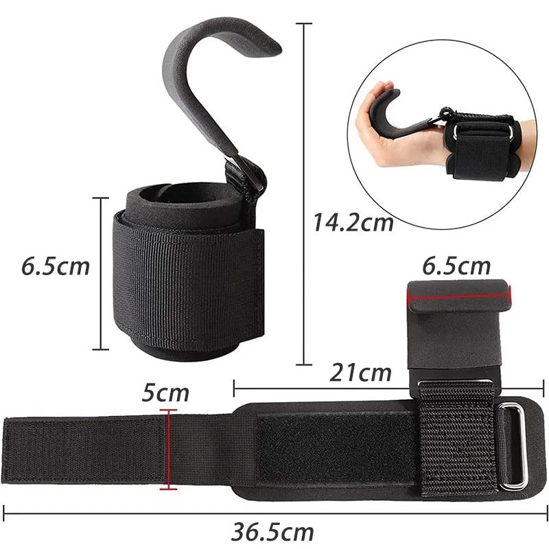 Weight Lifting Hook Grips with Wrist Wraps – Heavy-Duty Support for Powerlifting, Pull-Ups & Gym Training