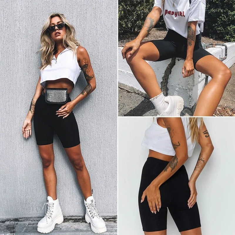 Women Knee Length Leggings High Waisted Capri Pants Active Biker Shorts Lightweight Workout Yoga Bermuda Bottoms