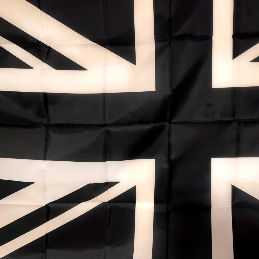 Black White Union Jack UK Flag
