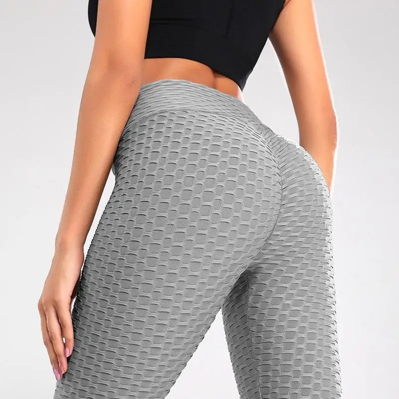 Seamless Ribbed Scrunch Leggings for Women – High Waist Sporty Yoga Pants Plus Size Activewear