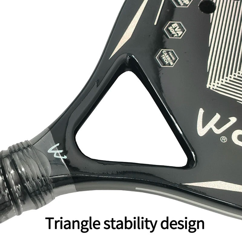 3K Carbon Fiber Beach Tennis Racket – Lightweight Pro Paddle with EVA Core, Wrist Guard & Bag