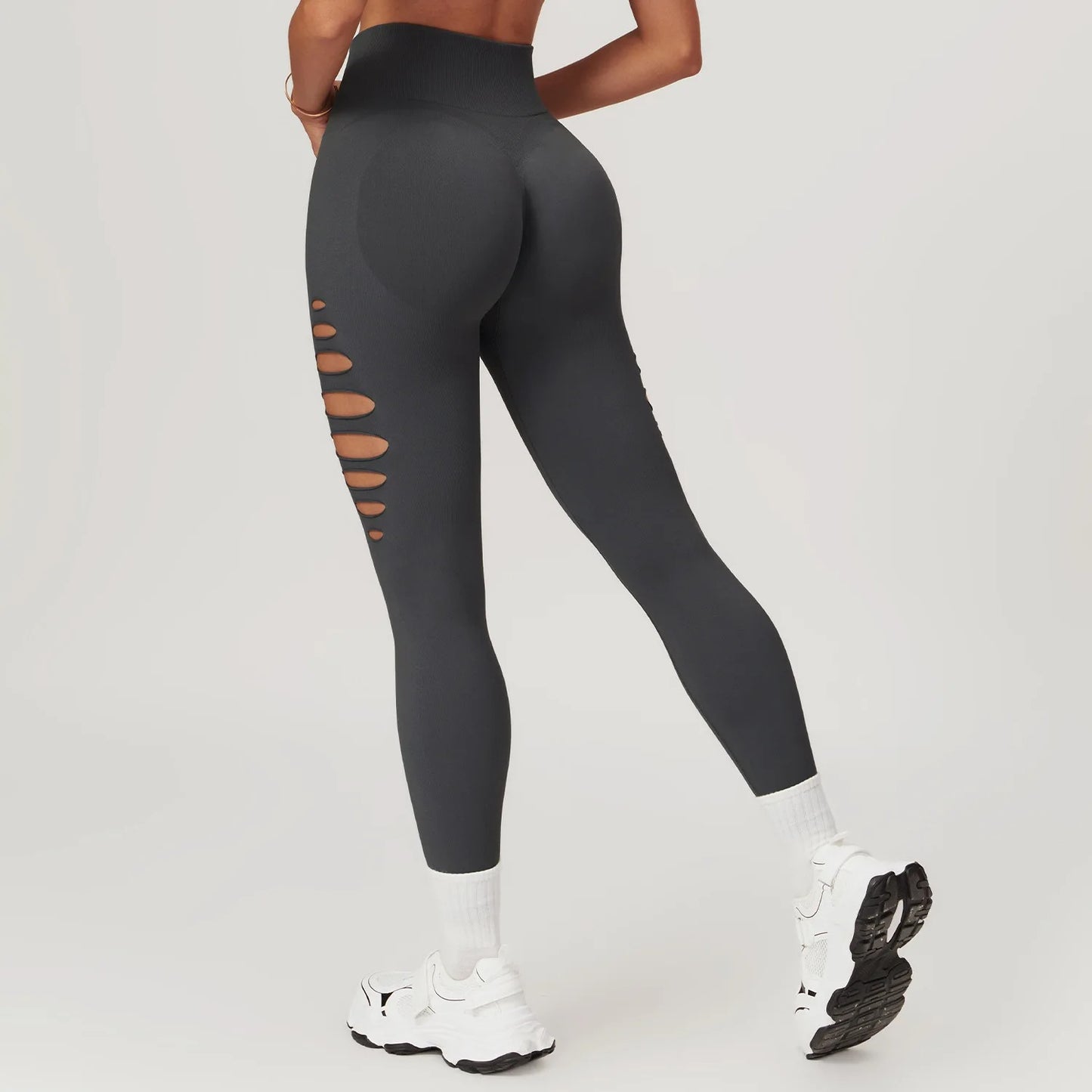Hollow Seam Sculpt Yoga Leggings – High Waist Seamless Workout Tights