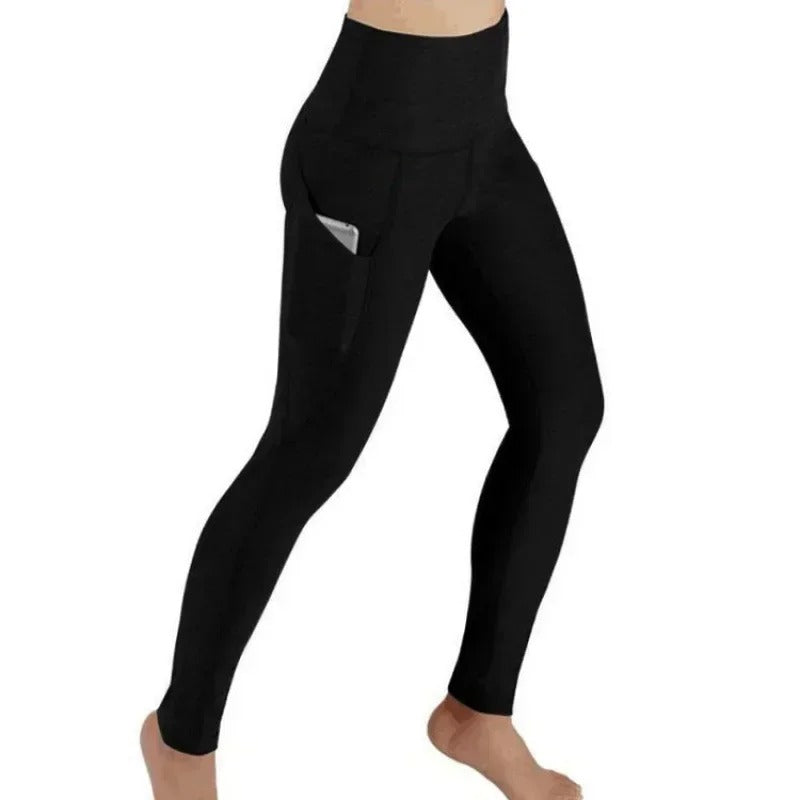 High-Waist Performance Leggings with Pockets – Quick-Dry Sport Trousers for Women