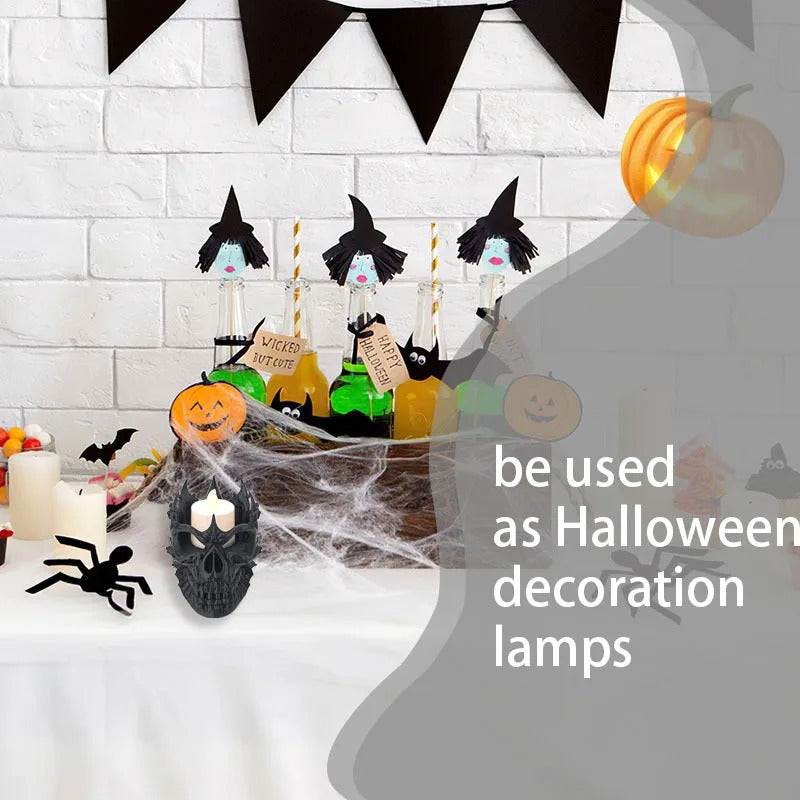 Creative Skull Candle Holder – Gothic Tea Light Stand & Aromatherapy Decor for Festival Vibes