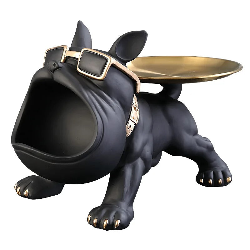 30cm Bulldog Figurine Storage Box – Resin Dog Statue Ornament for Home Décor & Sculpture Art