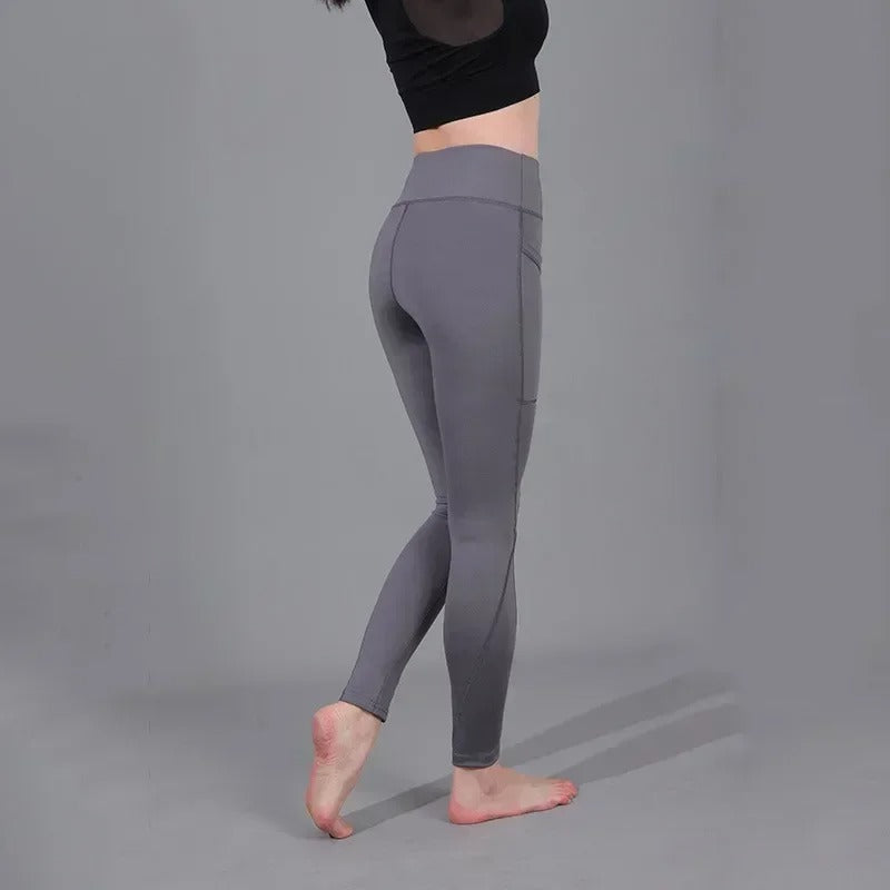 High-Waist Performance Leggings with Pockets – Quick-Dry Sport Trousers for Women