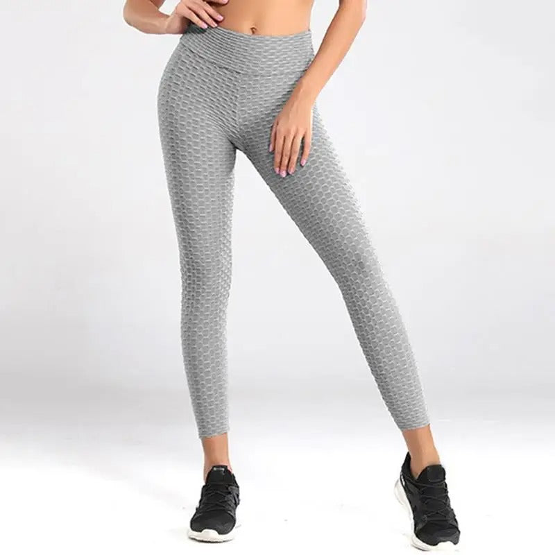 Seamless Ribbed Scrunch Leggings for Women – High Waist Sporty Yoga Pants Plus Size Activewear