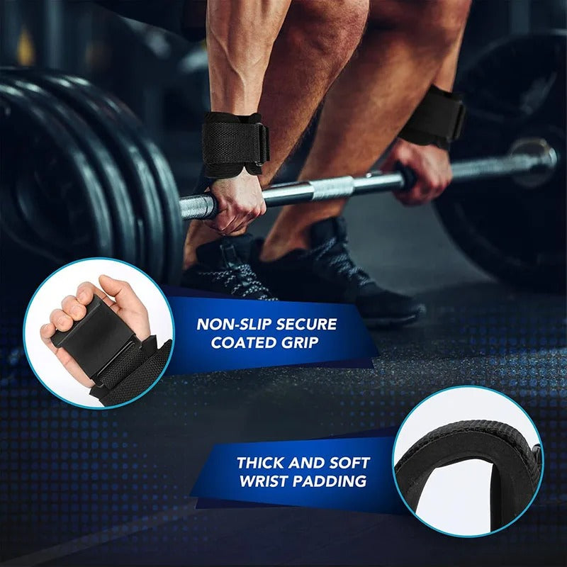 Weight Lifting Hook Grips with Wrist Wraps – Heavy-Duty Support for Powerlifting, Pull-Ups & Gym Training