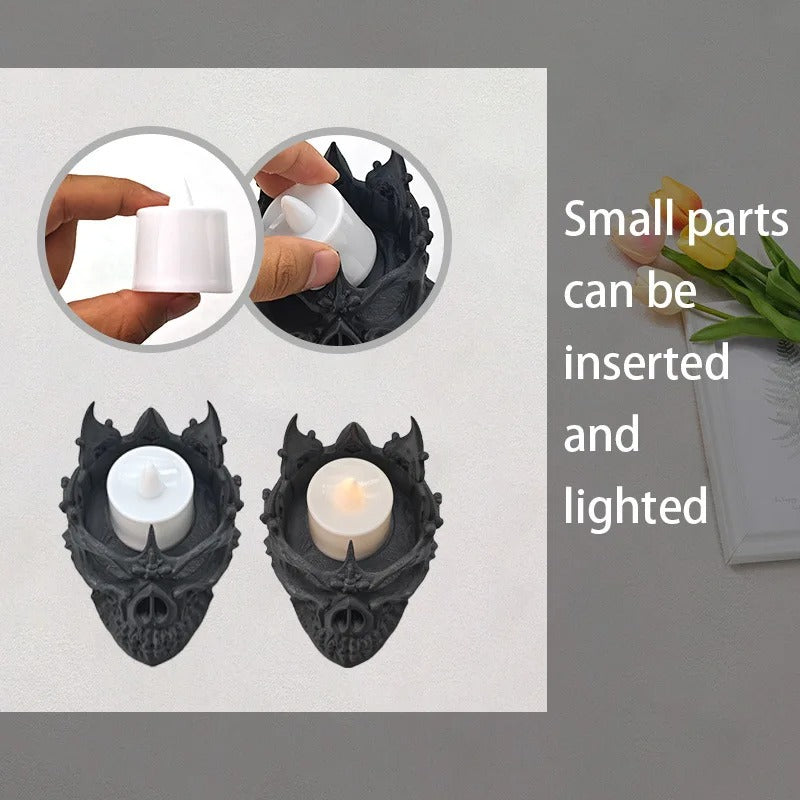 Creative Skull Candle Holder – Gothic Tea Light Stand & Aromatherapy Decor for Festival Vibes