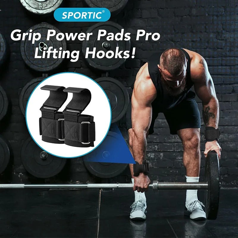 Weight Lifting Hook Grips with Wrist Wraps – Heavy-Duty Support for Powerlifting, Pull-Ups & Gym Training