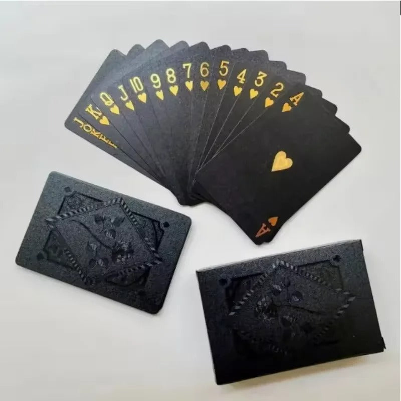 Black & Gold Waterproof Playing Cards – Luxury Poker Deck for Magic, Games & Gifts (2025 Edition)