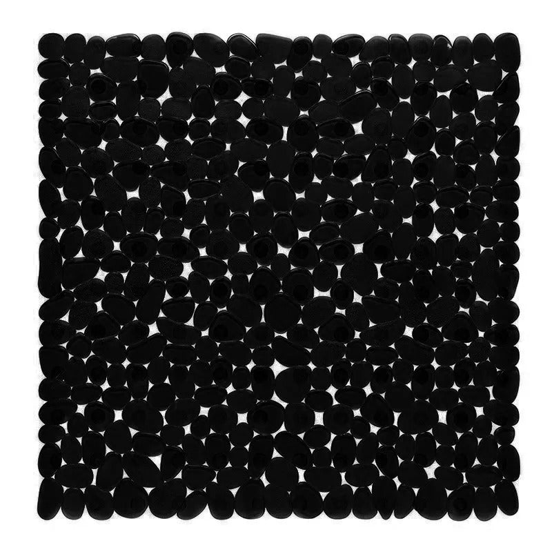 Luxury Black Pebble Shower Bath Mat – Non-Slip PVC Massage Floor Pad