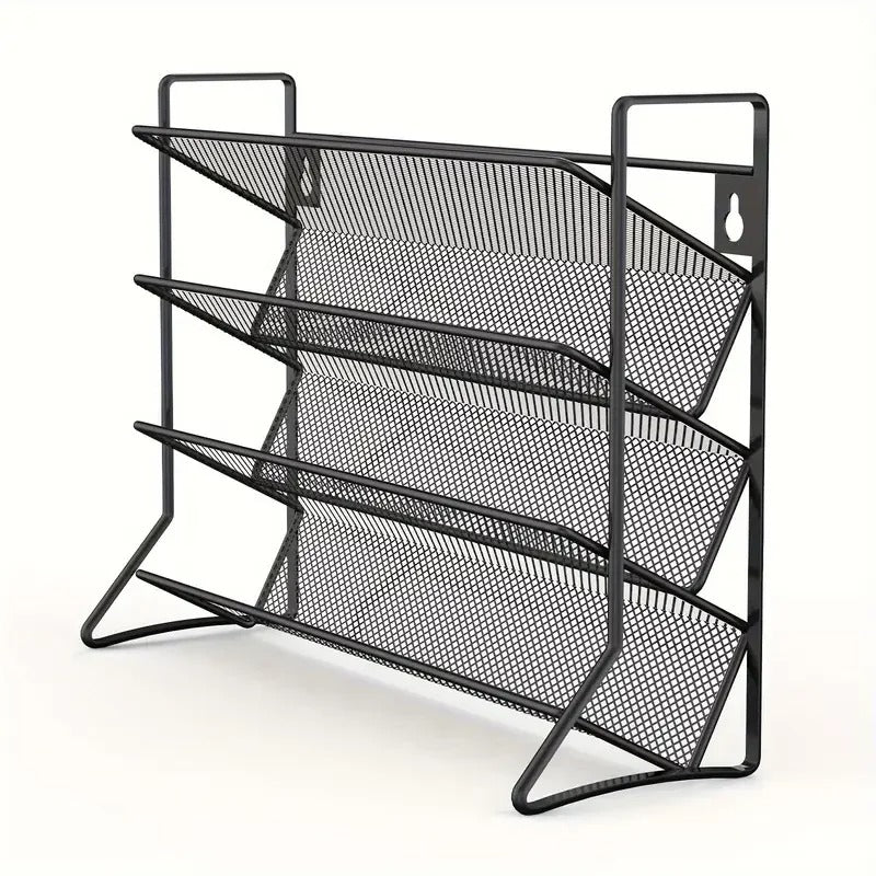 Multi-Tier Black Iron Spice Rack – Countertop Kitchen Organizer for Jars & Seasoning Bottles