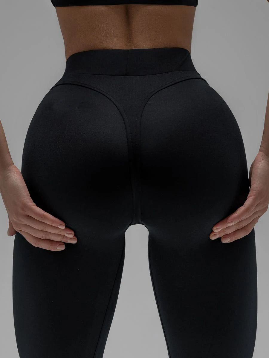 High-Waisted Color-Block Peach Leggings for Women – Slimming Fit Quick-Dry Stretch Activewear