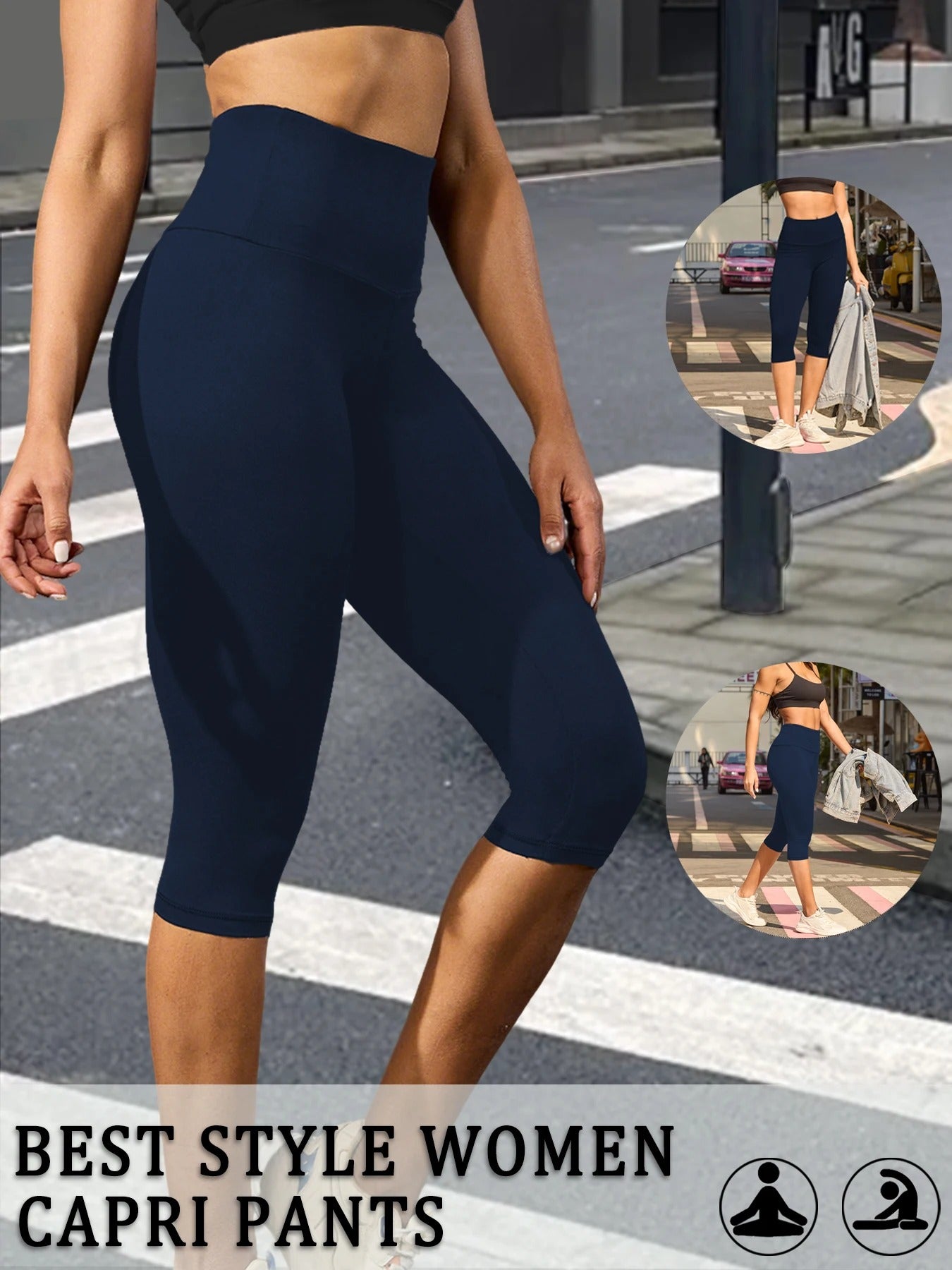 High-Waisted Capri Sculpt Leggings – Ultra Soft Push-Up Fit for Women