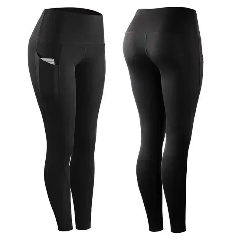 High-Waist Performance Leggings with Pockets – Quick-Dry Sport Trousers for Women