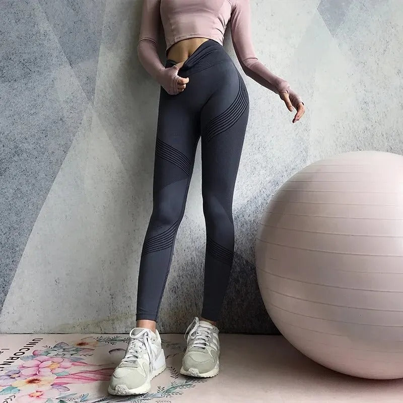 High Waist Peach-Lift Fitness Leggings for Women – Stretch Fit Yoga Pants with Belly Control and Quick-Dry Comfort