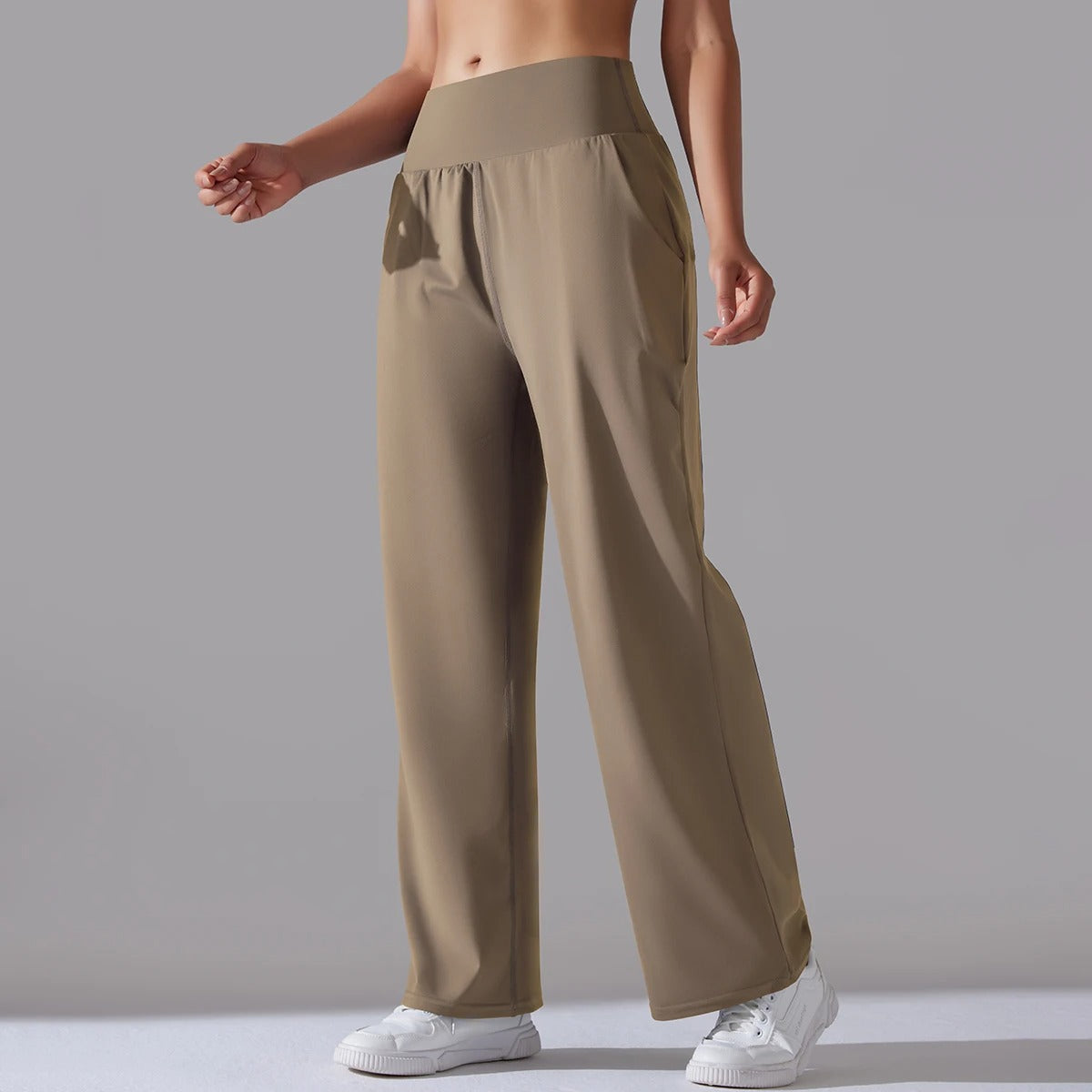 Elegant High-Waist Wide Leg Trousers for Women – Office Chic Loose Fit Pants