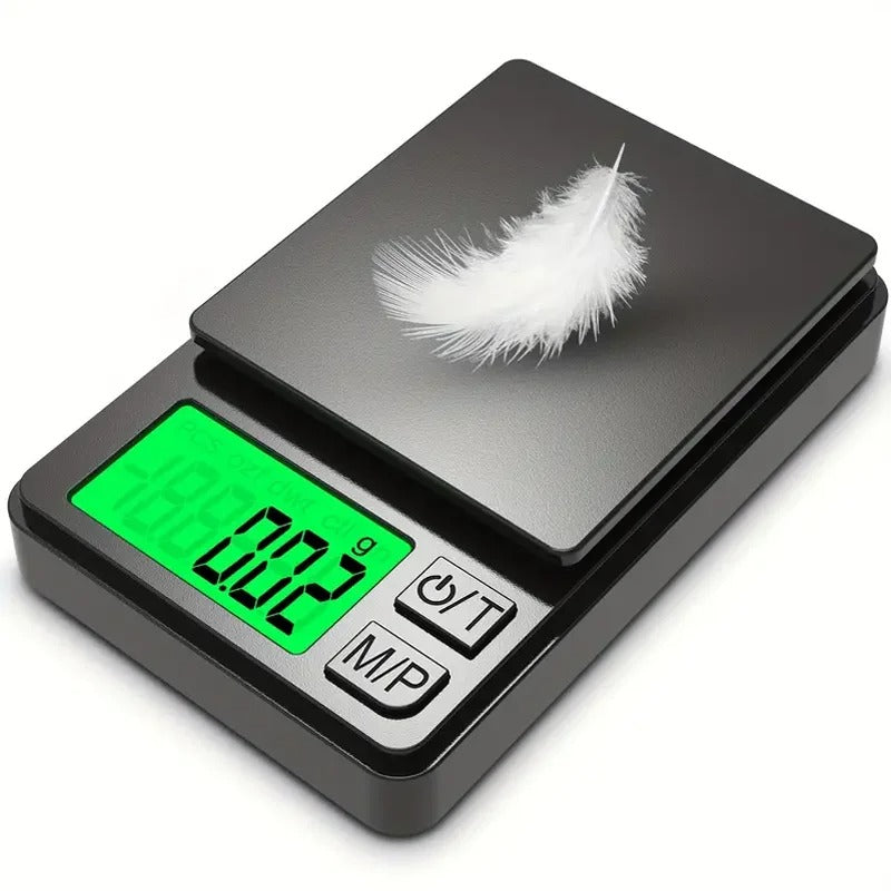 Black Precision Pocket Digital Scale – 1000g x 0.1g | Mini Gram Scale for Food, Jewelry & Travel with Backlit LCD