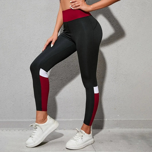 SculptFlex Colour block High-Waist Yoga Leggings – Tummy Control & Seamless Workout Fit for Women