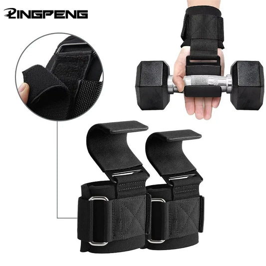 Weight Lifting Hook Grips with Wrist Wraps – Heavy-Duty Support for Powerlifting, Pull-Ups & Gym Training