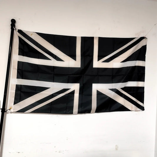 Black White Union Jack UK Flag