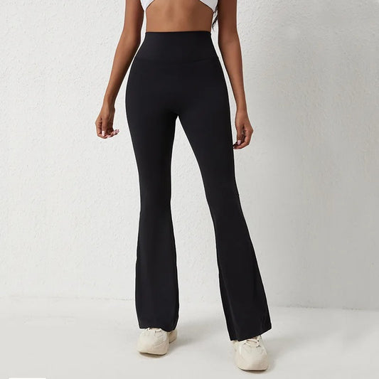 SculptFlare High Waist Yoga Bell-Bottoms – Women's Stretch Fitness Leggings for Gym and Casual Sport