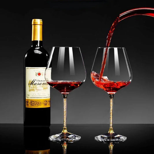 Red Wine Glasses Set of 2, Large Burgundy Glasses 23 OZ, Hand Blown Crystal Glass Light, Clear, Best for Wine tasting, Birthday, Christmas, Anniversary, Father's Day