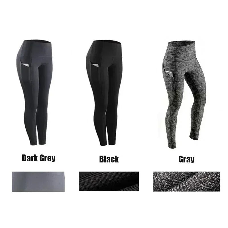 High-Waist Performance Leggings with Pockets – Quick-Dry Sport Trousers for Women