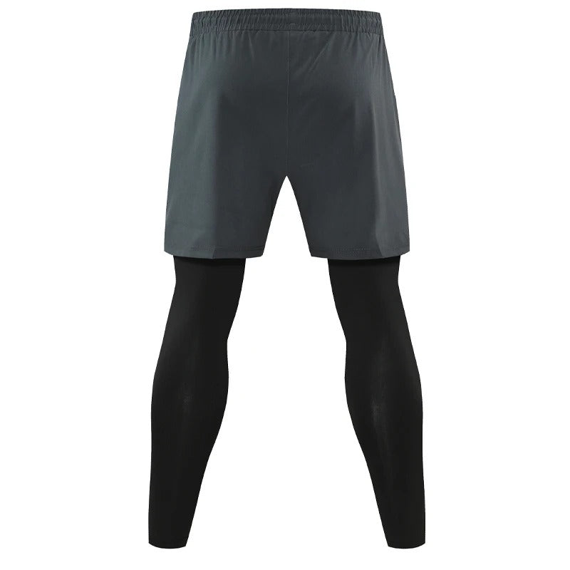 DualFlex 2-in-1 Men’s Running & Training Trousers – Double Layer Compression Fit with Pockets