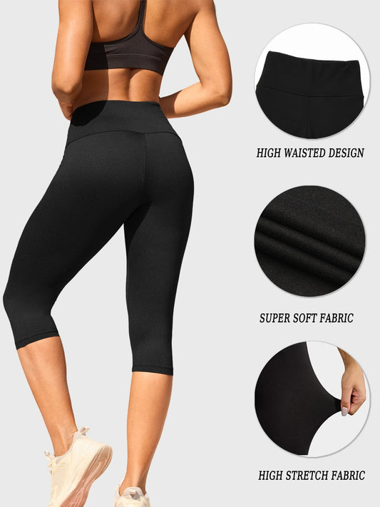 High-Waisted Capri Sculpt Leggings – Ultra Soft Push-Up Fit for Women