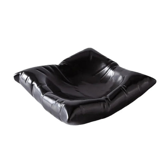 Creative Ceramic Pillow-Style Dinner Plate – Square White and Black Artistic Dessert Tableware