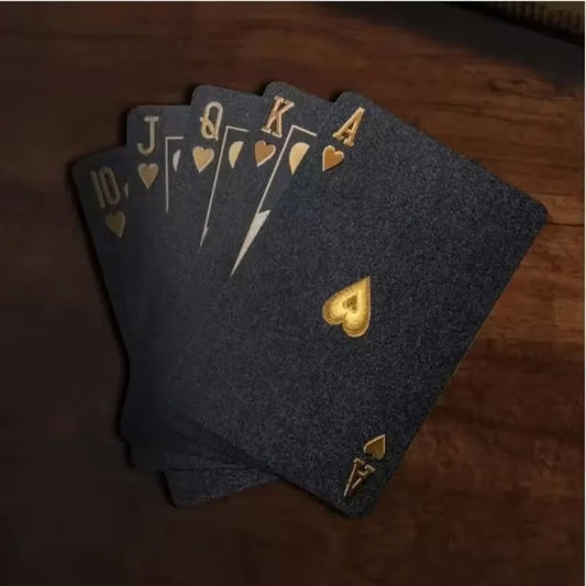Black & Gold Waterproof Playing Cards – Luxury Poker Deck for Magic, Games & Gifts (2025 Edition)