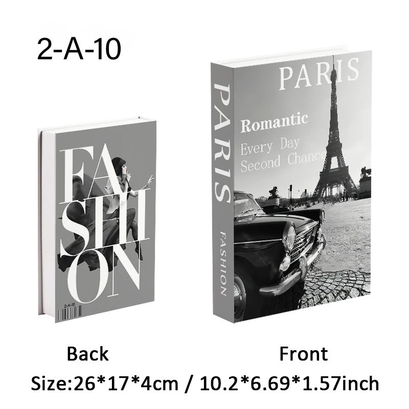 Luxury Decorative Book Storage Box – Paris Fashion Fake Books for Home & Coffee Table Décor