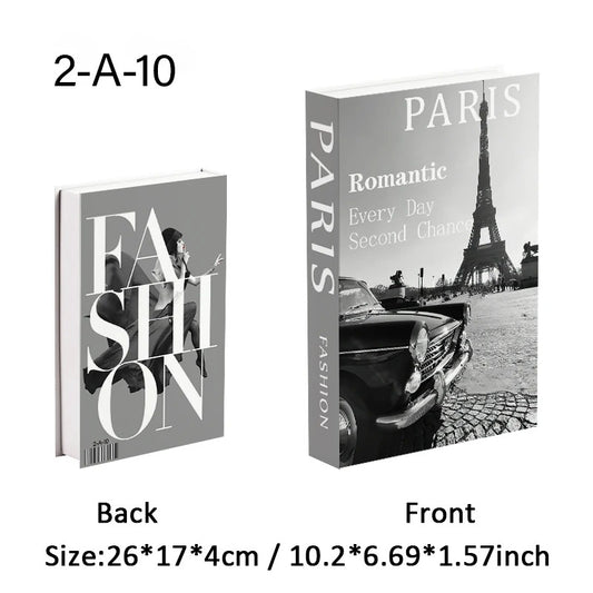 Luxury Decorative Book Storage Box – Paris Fashion Fake Books for Home & Coffee Table Décor